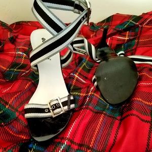 Black & White Dollhouse Ankle Strap Heels